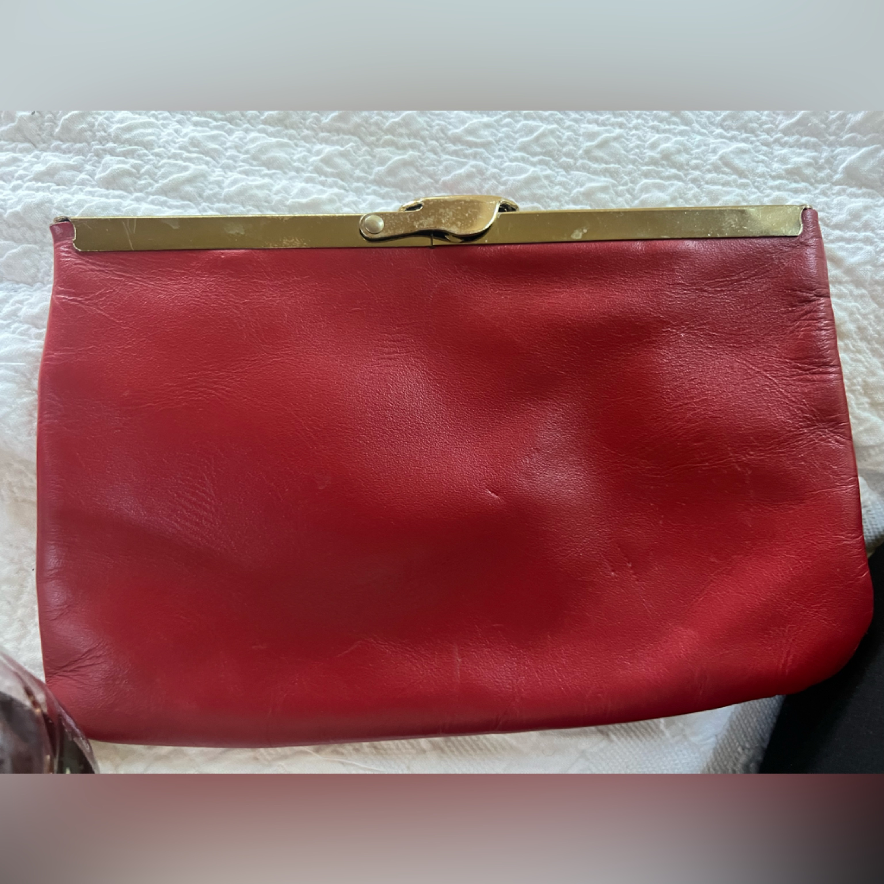 Etra Vintage Clutch Red Leather